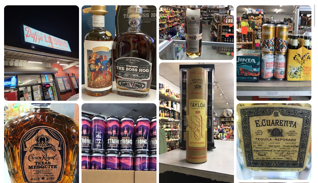 Duffy's Liquors storefront and shelves 1